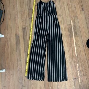 Ambiance Black and White Striped Jumpsuit